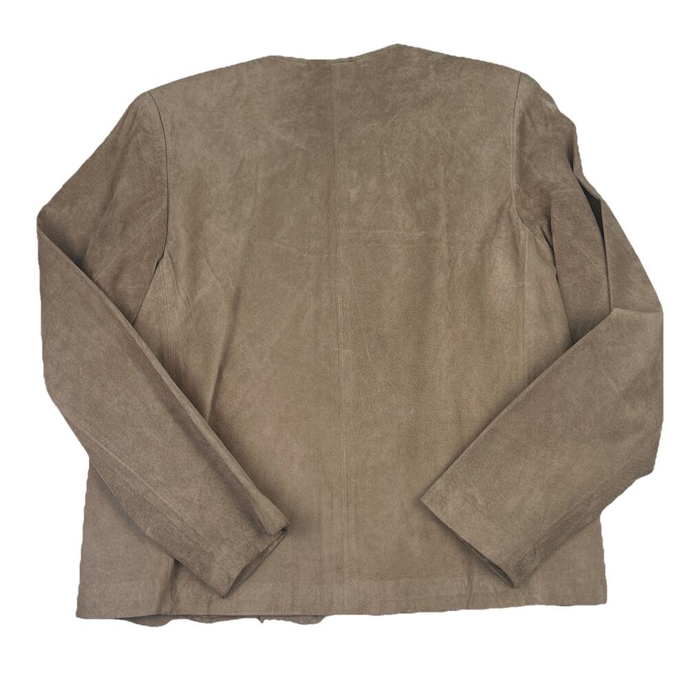 Vintage Orvis Women’s Suede Leather Blazer Size Large Open Front Collarless NWT - Picture 4 of 10